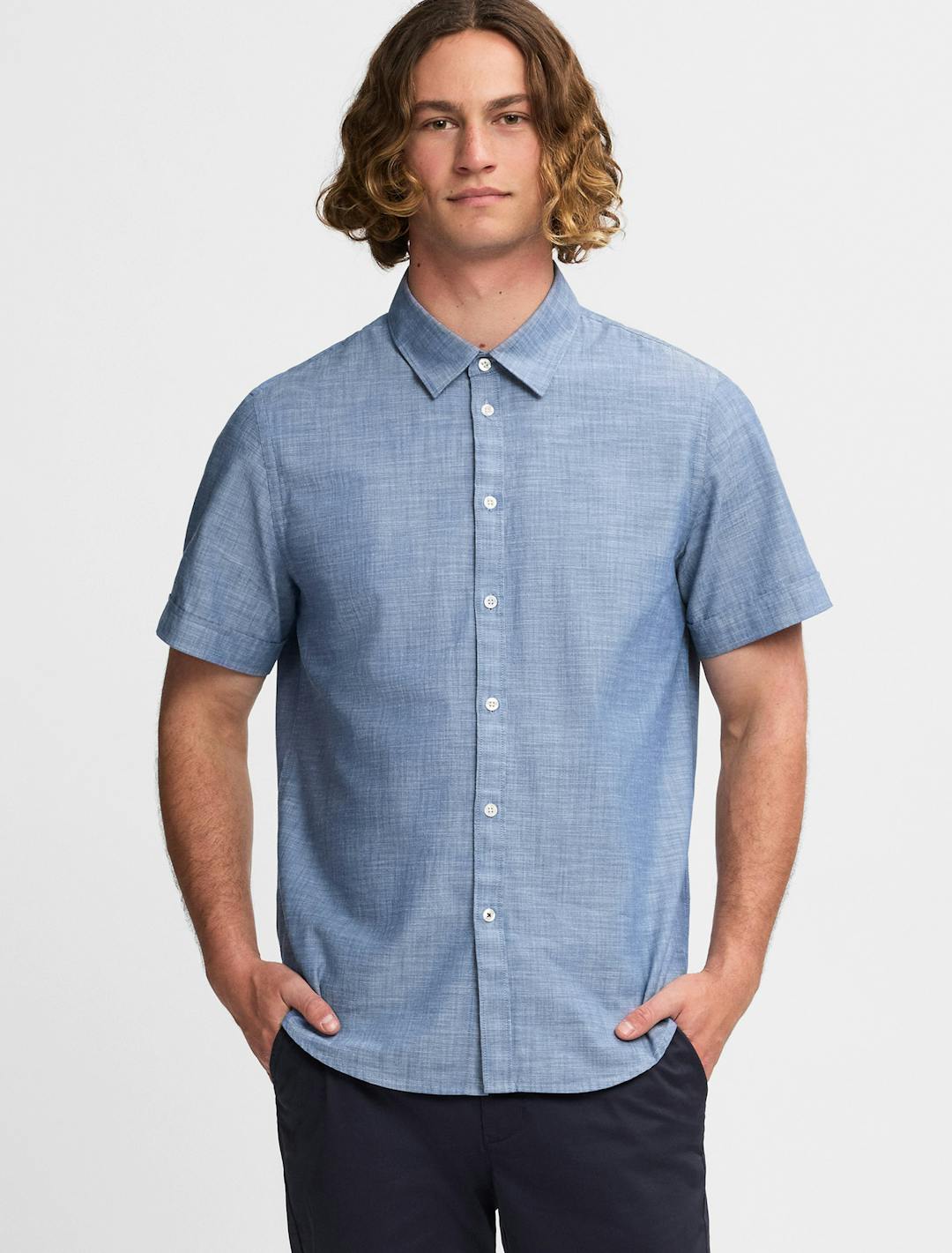 Fred Shirt in Chambray Blue
